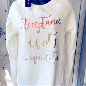 Acceptance, unity, equality sweater, NWT